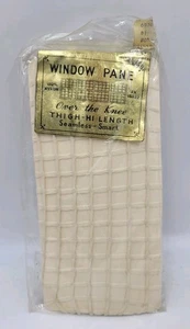 Window Pane 100% Nylon Stockings Thigh Hi Length 6930 Bone  - Picture 1 of 3