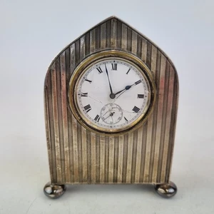 Antike silbermontierte Reise Tischuhr Birmingham 1920 10,5 cm hoch - Bild 1 von 16