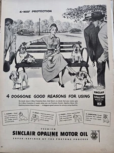1949 Sinclair Opaline Motor oil 4 Doggone Good reasons bulldogs vintage ad - Picture 1 of 1