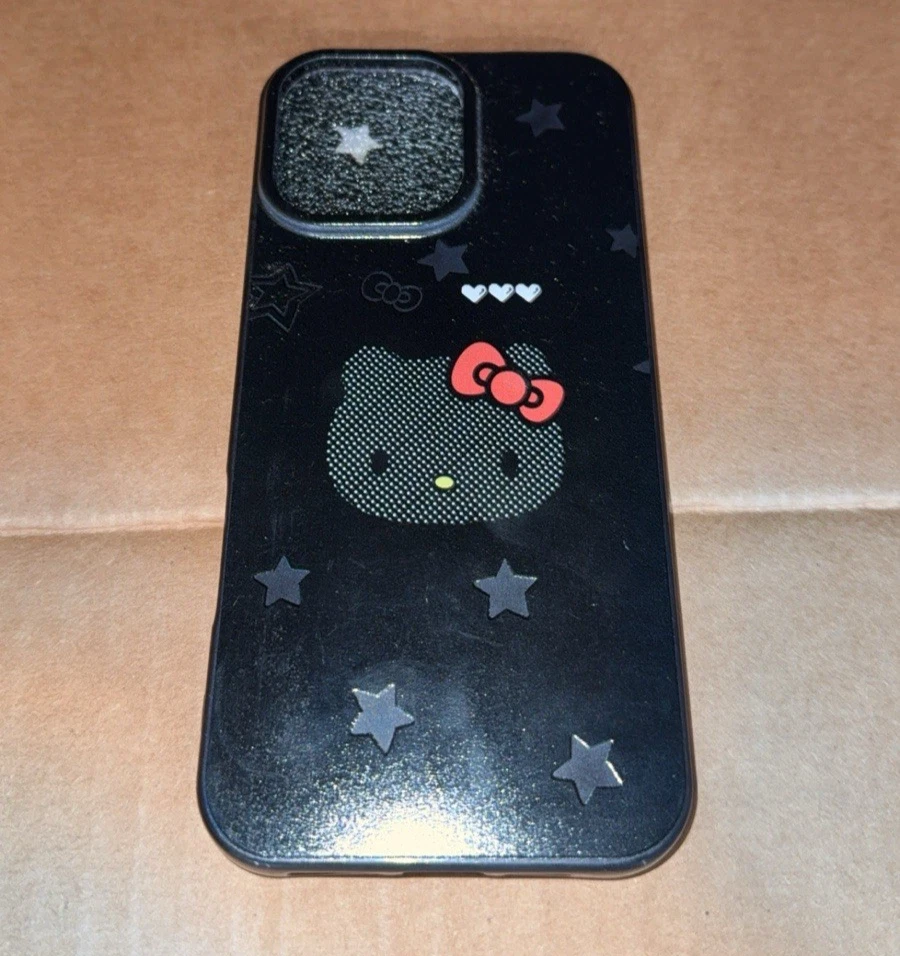 HELLO KITTY BLACK STARS PHONE CASE FOR IPHONE 16 PRO MAX NEW - Image 1 of 1