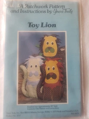 Juguete León Artesanal Costura Patrón Retazos Peluche Tuyo Verdaderamente 20 Pulgadas Foto 1 de 2