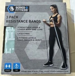 Serie 8 Fitness Paquete de 3 Bandas de Resistencia en Bucle-Ligeras, Medianas, Pesadas Sin Látex  - Imagen 1 de 5