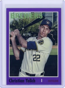 2024 Topps Archives Christian Yelich Purple Foilboard #148 Milwaukee Brewers - Picture 1 of 2