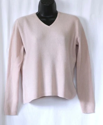 DANIEL BISHOP Rosa Oscuro Cachemira Acanalada Cuello Swtr 38 en Chst 21 en Largo Talla M EXCELENTE Foto 1 de 3