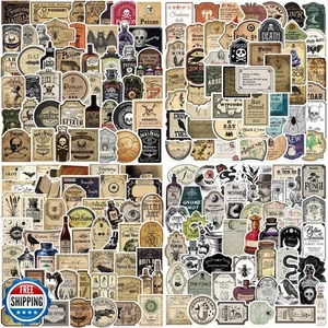 200pz Etichette Pozioni - Adesivi Bottiglie di Vino Gotico Impermeabili per Album,  - Foto 1 di 5