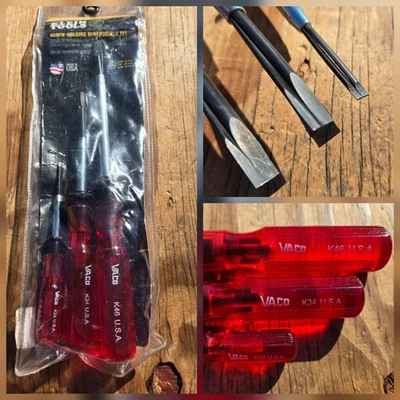 NOS Klein Tools Vaco SK234 3pc Slotted Screw Holding Screwdriver Set USA K23 K46 - Image 1 of 4