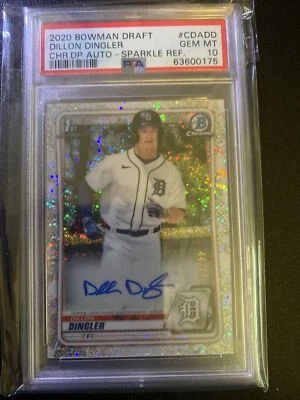 2020 Bowman Draft Chrome Dillon Dingler Sparkle Auto 44/71 PSA 10 POP 1!! 🔥🔥🔥 - Image 1 of 2