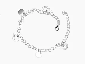 925 Sterling Silver Open Heart Anklet - Ankle Bracelet For Girls - Picture 1 of 4