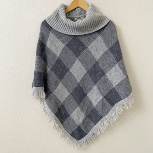 NWT Elisabetta Alpaca Wool Blend Sweater Poncho Size L/XL Gray - Picture 1 of 6