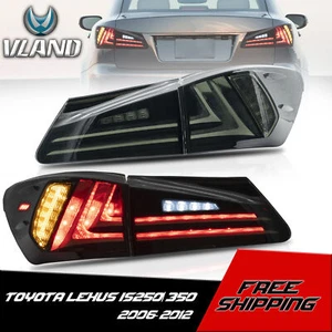 Vland LED Tail Lights For Lexus IS250 IS350 ISF 2006-2013 LED Red Lens Rear Lamp - Picture 1 of 11