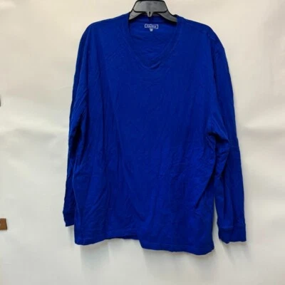Club Room Womens XXXL Blue V Neck Long Sleeve T Shirt Top PREOWNED BW10 Foto 1 de 2