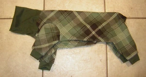 SMALL 4 LEG Green/Brown Argyle Plaid DOG PJ  ITALIAN GREYHOUND  CHINESE CRESTED - Picture 1 of 2