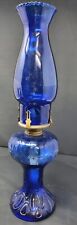 Vintage Blue Glass Oil Lamp