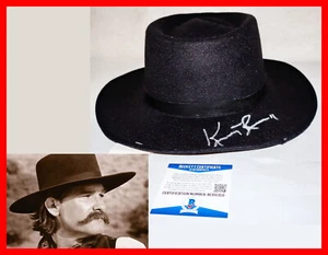 🤠 Sombrero de Vaquero Kurt Russell Autografiado Firmado Wyatt Earp Lápida Beckett PSA - Imagen 1 de 6