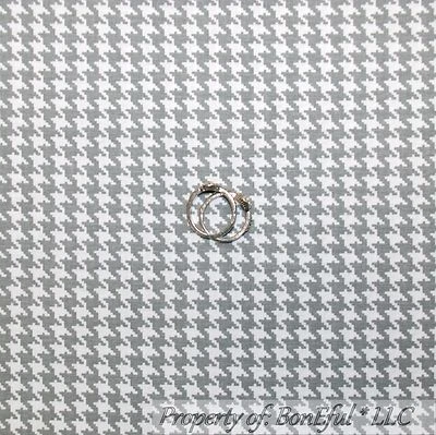BonEful FABRIC FQ Cotton Quilt Gray White Calico Houndstooth Gingham VTG Stripe - Image 1 of 4