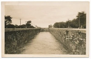 Sault Ste Marie Ontario Original Soo Lock on Canadian Side Harold's Photo RPPC - Picture 1 of 2