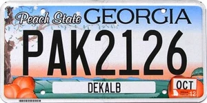 Georgia Nummernschild Peach State (ZUFALLSSCHILD # SIEHE BESCHREIBUNG) - Bild 1 von 1