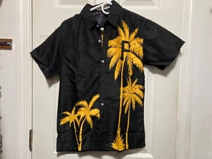 Pittsburgh Pirates Hawaii Palme Erwachsenenhemd Small schwarz & gold SGA, NEU - Bild 1 von 4