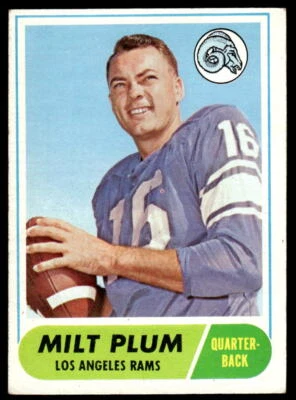 1968 Topps #104 Milt Plum FOOTBALL Los Angeles Rams - Image 1 of 2