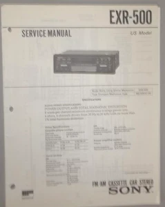 Sony AM-FM Fully Logic Cassette Stereo Radio EXR-500 MG-50EX2-39 Service Manual - Bild 1 von 1