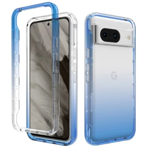 For Google Pixel 8 / Pixel 8 Pro Full Body Hybrid Gradient Clear Back Case Cover - Picture 1 of 15