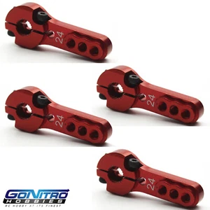 Go Nitro Hobbies 24T 3 Loch Aluminium Schwerlast Servoarm 4 rot Hitec - Bild 1 von 3