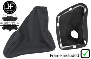 BLACK STITCH LEATHER GEAR GAITER PLASTIC FRAME FOR MERCEDES SPRINTER W906 06-15 - Picture 1 of 2