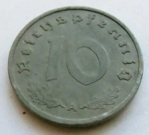 (14)GERMAN 3rd REICH 1940 A - 10 REICHSPFENNIG WWII COIN - Picture 1 of 2