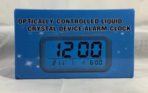 Alarm Clock LCD Display Optically Controlled Liquid Crystal Time Calendar White - Picture 1 of 4