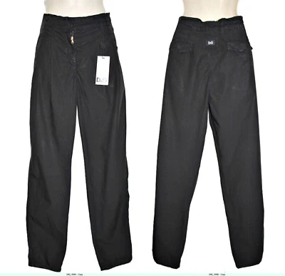 Dolce&Gabbana Pantalones de Verano Ligeros Algodón Cónico Plisado Negros EE. UU. 8-10/IT44 Foto 1 de 4