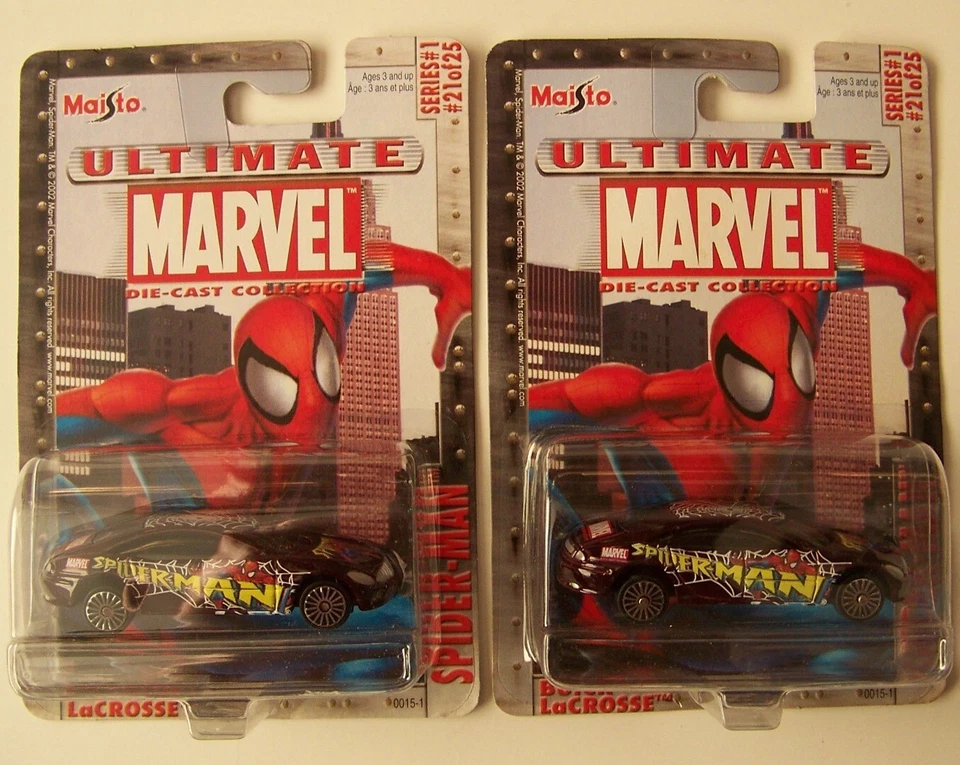 Maisto Ultimate Marvel Series 1 #21 of 25 Spiderman Buick LaCrosse Lot of 2 | 05 - Image 1 of 1