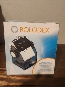 Rolodex Two-Tone Mesh Rotary Business Card File Black 200 Sleeved Cards New - Picture 1 of 8