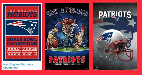 New England Patriots NFL Posters Trends International Lot of (3) NEW IN PLASTIC Cover