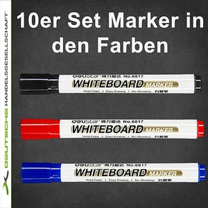 10er Set Stifte Whiteboardmarker Boardmarker Marker trocken abwischbar Board - Bild 1 von 1