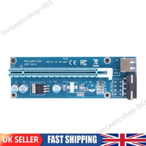 USB 3.0 PCI-E Express 1x to16x Extender Riser Card Adapter SATA 4PIN Power - Afbeelding 1 van 12
