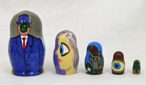 5 Stk. Russische Nistpuppe nach René Magritte #3673 - Bild 1 von 1
