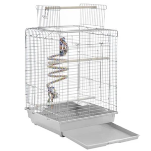 Vogelkäfig Vogelvoliere Vogelhaus Vogelbauer Kanarienvögel Käfig Hellgrau - Bild 1 von 12