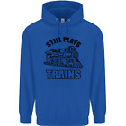 Still Plays With Trains Spotter Spotting Mens 80% Cotton Hoodie