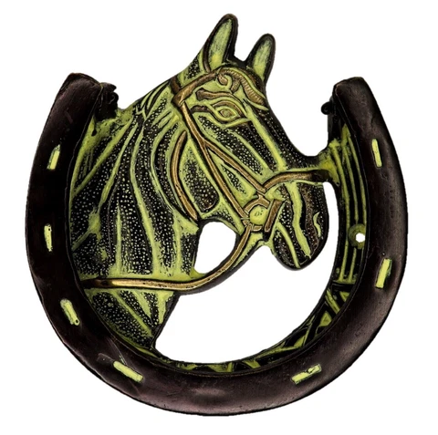 Horse Shape Victorian Style Handmade Brass Door Knocker Home Décor Door Bell Cover