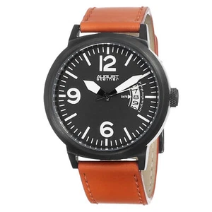 New Men's August Steiner AS8012TN Quartz Date Tan Genuine Leather Strap Watch - Picture 1 of 4