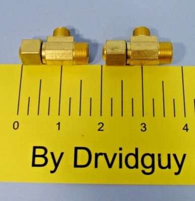 2 Midland 935044LF 3/8" x 1/4" x 3/8" Brass Compression Fitting; Dishwasher Tee - Image 1 of 4