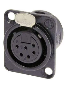 Neutrik NC6FD-L-B-1 XLR 6-Pin Female Chassis Panel Mt . Black Case Gold Contacts - Picture 1 of 1