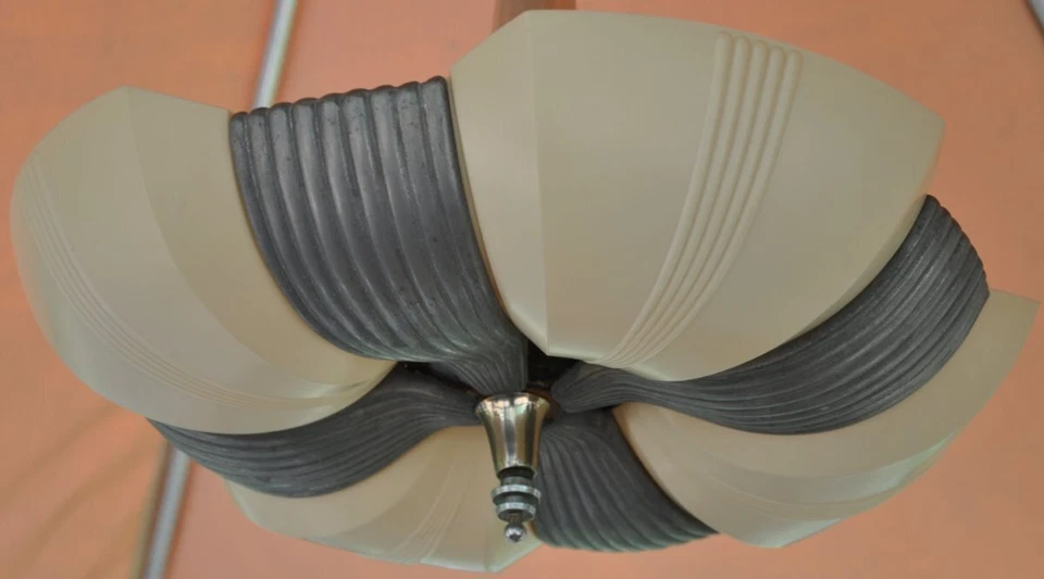 J C Virden Claremont Series Art Deco 4 slip shade Chandelier Fixture bakelite - Image 1 of 4