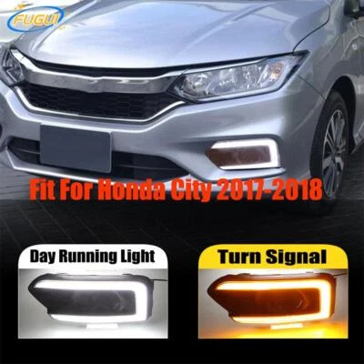 Par de luces de circulación diurna LED antiniebla DRL para Honda City 2017-2018 Foto 1 de 3