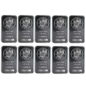 Lote de 10 - Barra de plata fina Troy Sunshine Mint .999 marca de ceca SI sellada - Imagen 1 de 5