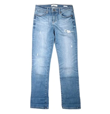 Pantalones de mezclilla para mujer Banana Republic tiro bajo rectos azules talla 26 Foto 1 de 4