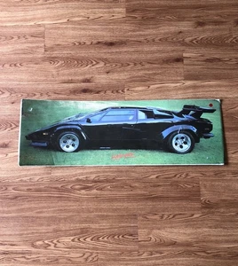 Póster de pared grande vintage 1986 Lamborghini Countach 74" x 26" negro sellado - Imagen 1 de 20