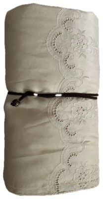 Tenda Elegante Extra Larga – 6,60 x 2,90 m – Misto Lino Beige Ricamata – Nuova - Immagine 1 di 4