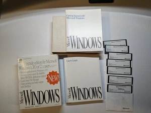 Microsoft Windows Version 3.1 Upgrade Edition Windows 3.0 Or 2.X Big Box PC DOS - Picture 1 of 5