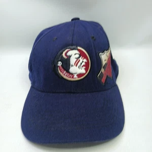 Cappello Berretto Vintage FSU Florida State Seminoles Vecchio Logo Top Of The World One-Fit Blu - Foto 1 di 9